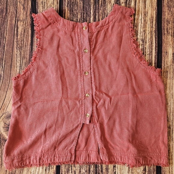ALTAR'D STATE Briar Button Back Tank Women's Large Frayed Edge Top Shirt - Picture 5 of 8